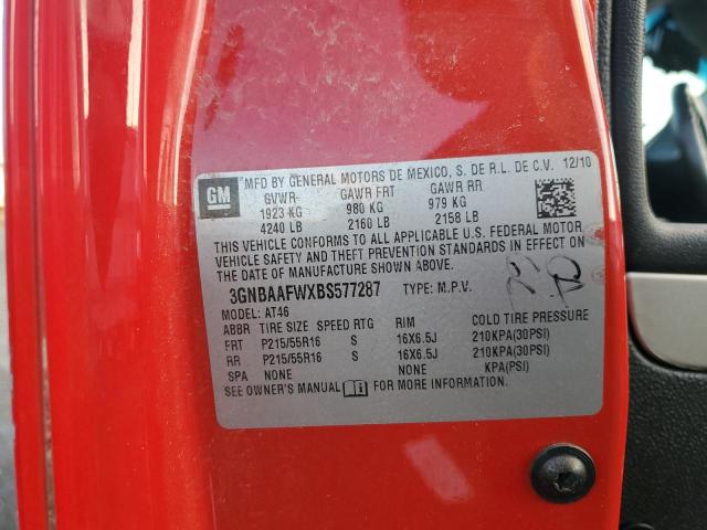 3GNBAAFWXBS577287 - 2011 CHEVROLET HHR LS წითელი ფოტო 13