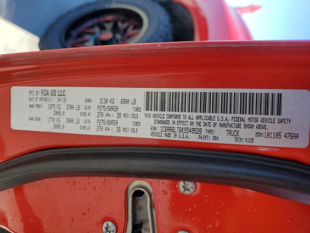 1C6RR6LT6KS549528 - 2019 RAM 1500 CLASS SLT წითელი ფოტო 13