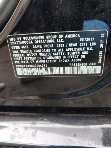 1VWDT7A30HC064041 - 2017 VOLKSWAGEN PASSAT R-LINE შავი ფოტო 12