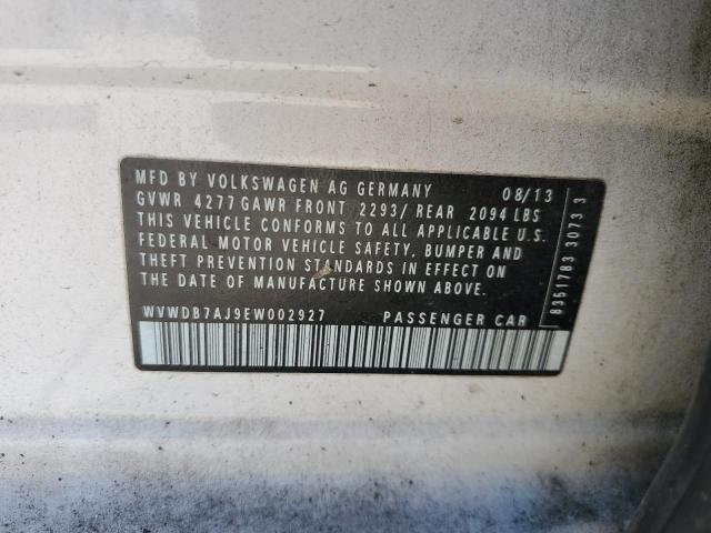 WVWDB7AJ9EW002927 - 2014 VOLKSWAGEN GOLF თეთრი ფოტო 12