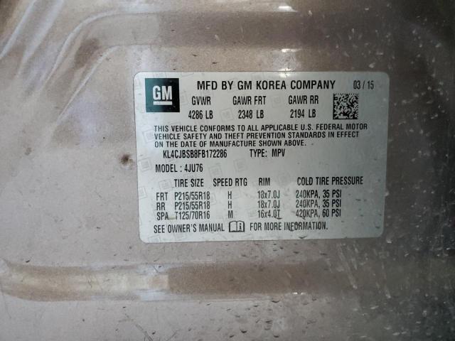 KL4CJBSB8FB172286 - 2015 BUICK ENCORE CONVENIENCE 灰色 照片 13