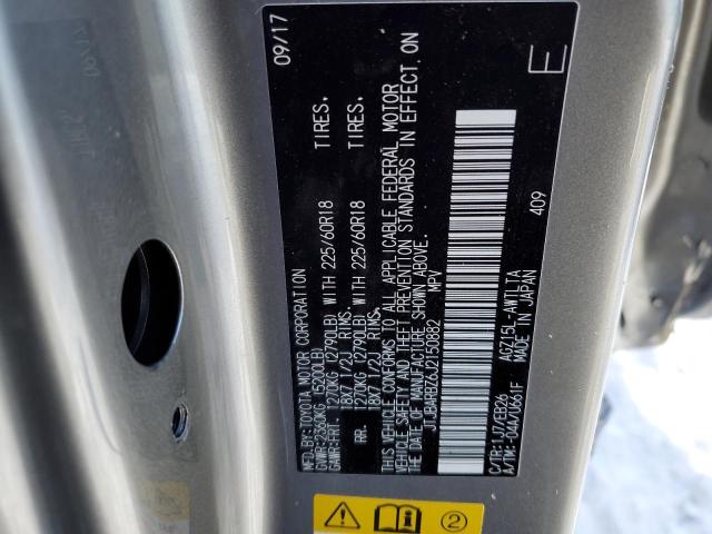 JTJBARBZ6J2150882 - 2018 LEXUS NX 300 BASE ვერცხლისფერი ფოტო 14