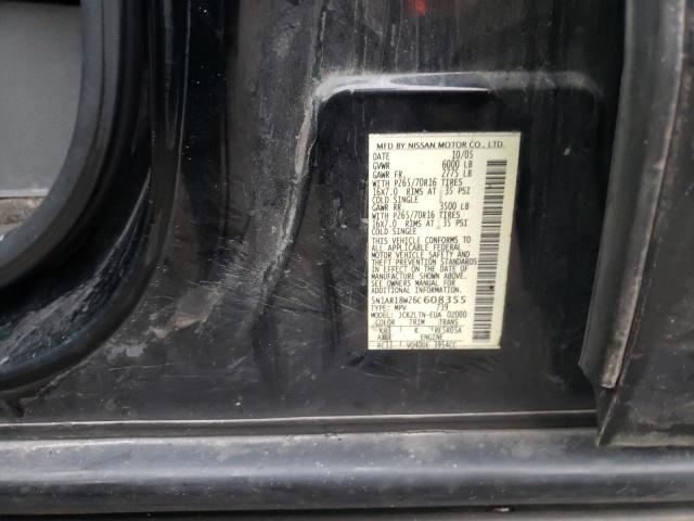 5N1AR18W26C608355 - 2006 NISSAN PATHFINDER LE შავი ფოტო 13