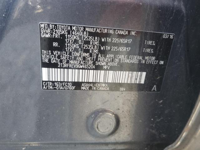 2T3RFREV9GW465204 - 2016 TOYOTA RAV4 XLE رمادي صورة 13