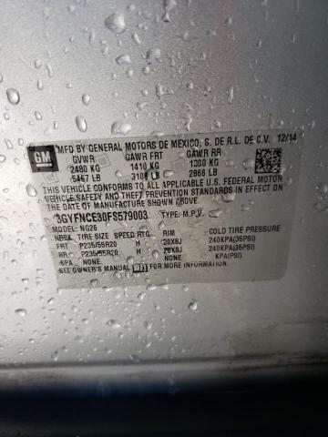 3GYFNCE30FS579003 - 2015 CADILLAC SRX PERFORMANCE COLLECTION ვერცხლისფერი ფოტო 13