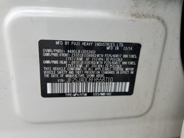 JF2SJADC8FH558710 - 2015 SUBARU FORESTER 2.5I PREMIUM Սպիտակ լուսանկար 24