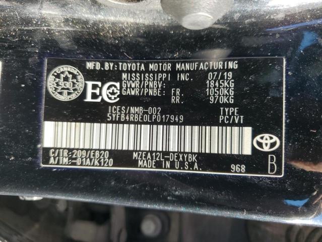 5YFB4RBE0LP017949 - 2020 TOYOTA COROLLA SE 黑色 照片 14