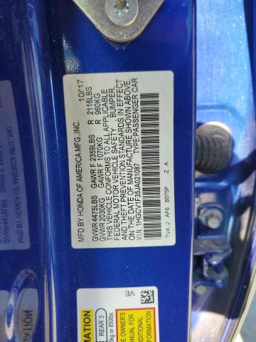 1HGCV1F35JA021087 - 2018 HONDA ACCORD SPORT BLUE photo 12