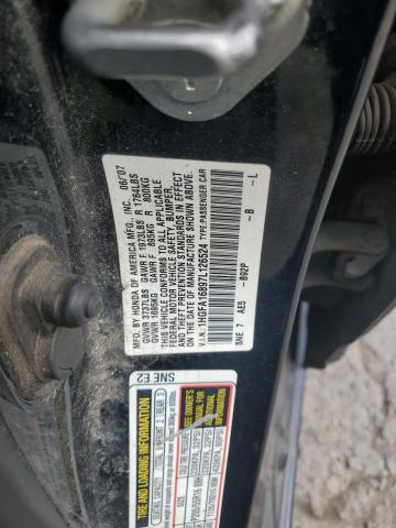 1HGFA16897L126524 - 2007 HONDA CIVIC EX BLACK photo 12