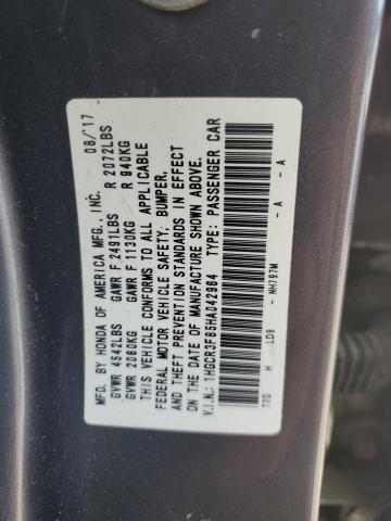 1HGCR3F85HA042964 - 2017 HONDA ACCORD EXL GRAY photo 13