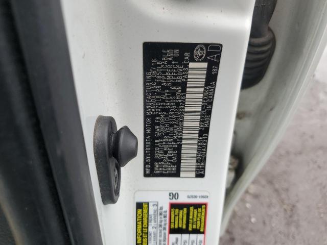 2T1BURHEXGC697761 - 2016 TOYOTA COROLLA L WHITE photo 12
