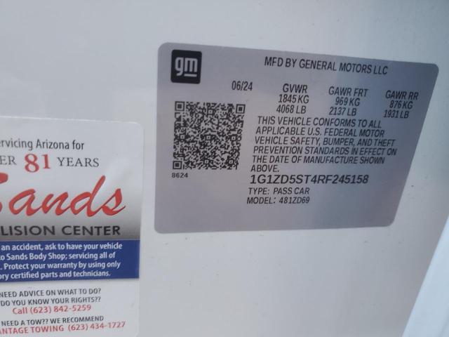 1G1ZD5ST4RF245158 - 2024 CHEVROLET MALIBU LT 白色 照片 12