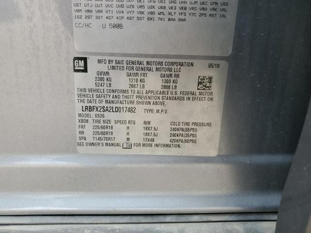 LRBFX2SA2LD017482 - 2020 BUICK ENVISION ESSENCE Сұр фото 13