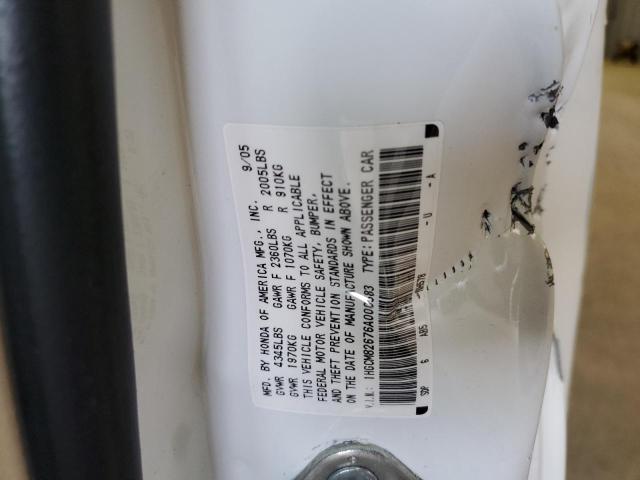 1HGCM82676A000583 - 2006 HONDA ACCORD EX WHITE photo 23
