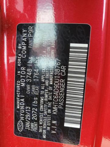 KMHTC6AD9DU138767 - 2013 HYUNDAI VELOSTER RED photo 12