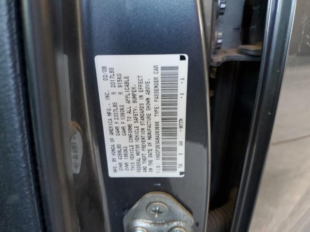 1HGCP26348A093666 - 2008 HONDA ACCORD LX ნაცრისფერი ფოტო 12