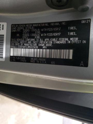 5TDYSKFC3MS035838 - 2021 TOYOTA SIENNA XLE Srebrny zdjęcie 14