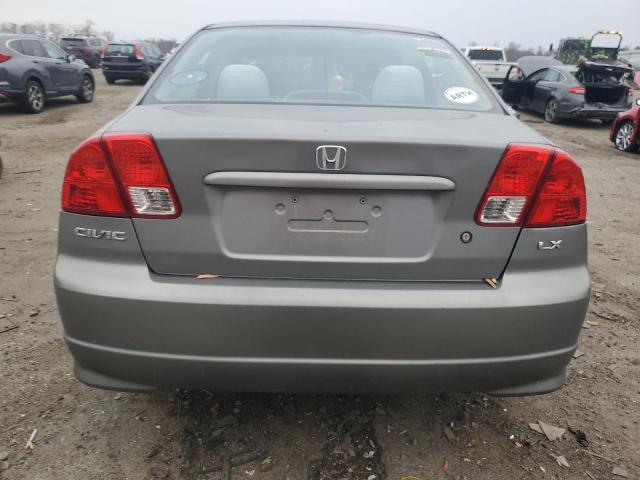 1HGES16545L026746 - 2005 HONDA CIVIC LX GRAY photo 6