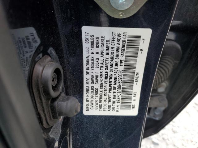 19XFC1F80HE020059 - 2017 HONDA CIVIC EX SILVER photo 12