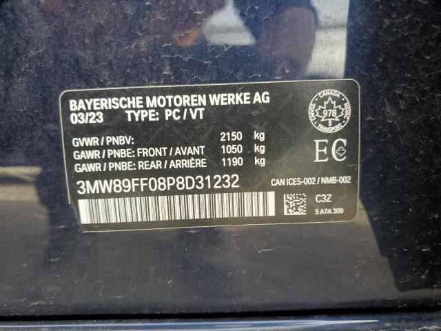 3MW89FF08P8D31232 - 2023 BMW 330 I BLUE photo 12