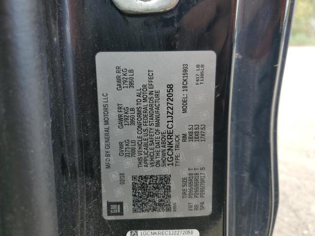 1GCNKREC1JZ272058 - 2018 CHEVROLET SILVERADO K1500 LT 黑色 照片 12