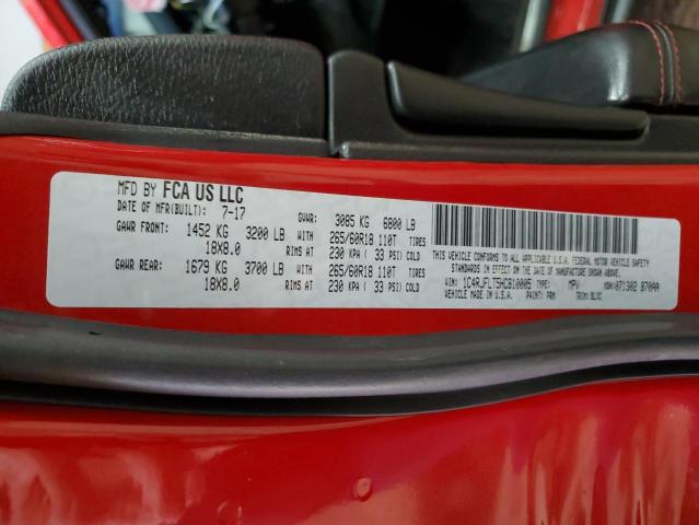 1C4RJFLT5HC810005 - 2017 JEEP GRAND CHER TRAILHAWK წითელი ფოტო 13