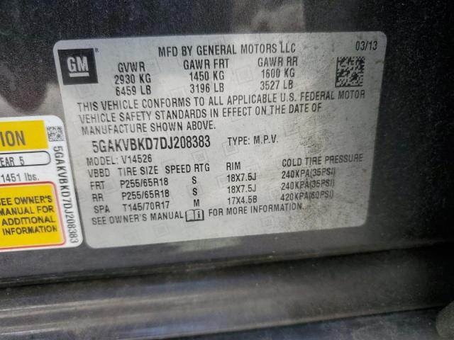 5GAKVBKD7DJ208383 - 2013 BUICK ENCLAVE BLACK photo 13