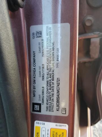 KL8CB6SA0MC742721 - 2021 CHEVROLET SPARK LS PURPLE photo 12