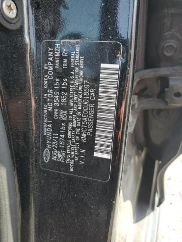 KMHCT5AE0CU018597 - 2012 HYUNDAI ACCENT GLS BLACK photo 12