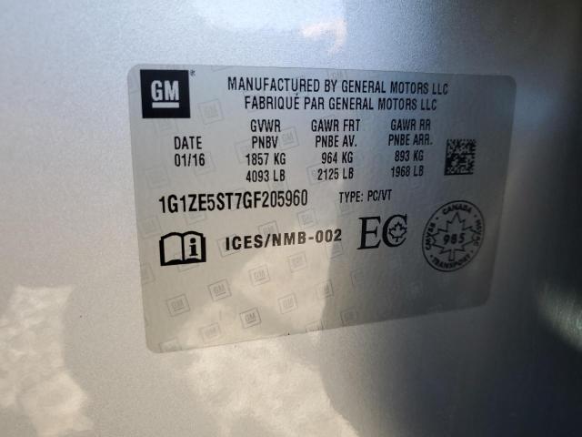 1G1ZE5ST7GF205960 - 2016 CHEVROLET MALIBU LT 银色 照片 13