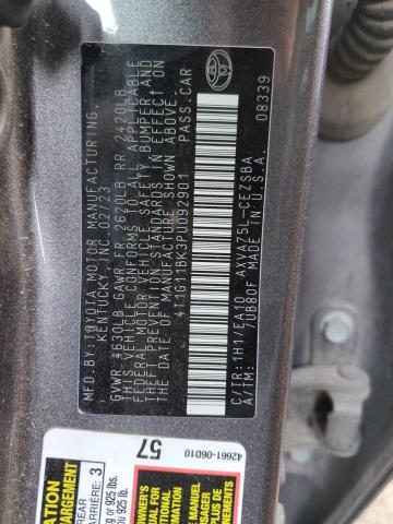 4T1G11BK3PU092901 - 2023 TOYOTA CAMRY SE NIGHT SHADE GRAY photo 12