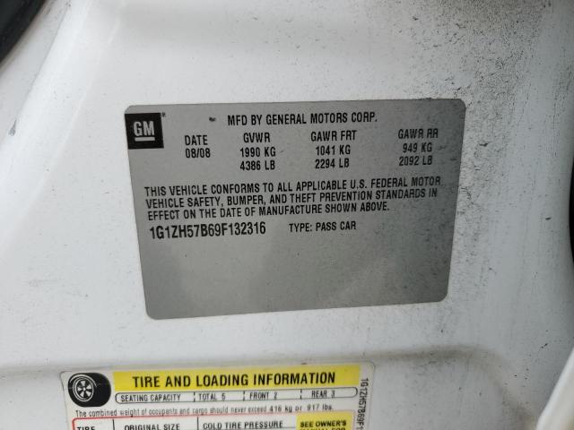 1G1ZH57B69F132316 - 2009 CHEVROLET MALIBU 1LT WHITE photo 12