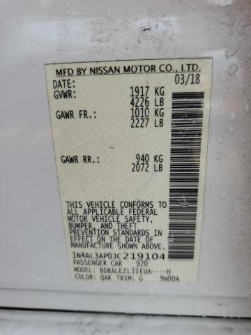 1N4AL3AP0JC219104 - 2018 NISSAN ALTIMA 2.5 Ağ foto 12