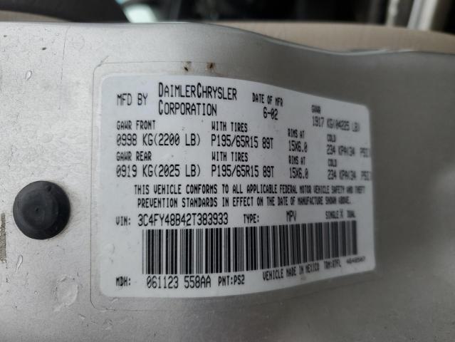 3C4FY48B42T383933 - 2002 CHRYSLER PT CRUISER CLASSIC 银色 照片 12