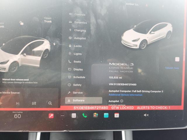 5YJ3E1EB4KF211480 - 2019 TESLA MODEL 3 أبيض صورة 9