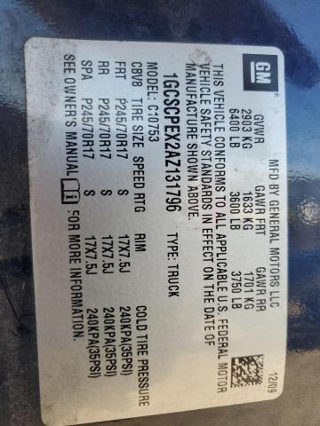 1GCSCPEX2AZ131796 - 2010 CHEVROLET SILVERADO C1500 BLUE photo 12