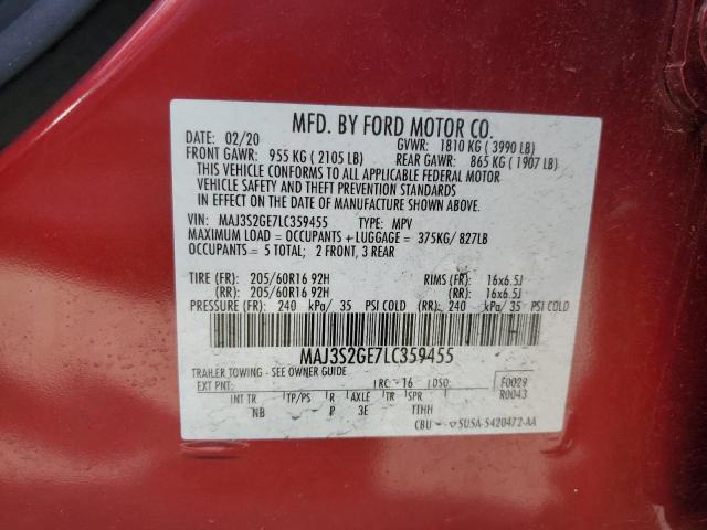 MAJ3S2GE7LC359455 - 2020 FORD ECOSPORT SE Qırmızı foto 13