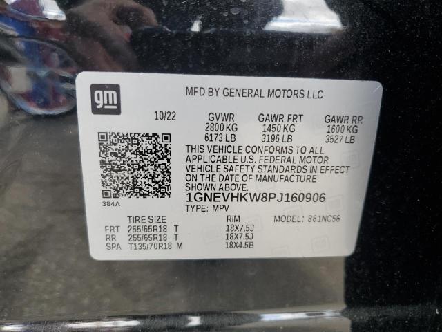 1GNEVHKW8PJ160906 - 2023 CHEVROLET TRAVERSE LT BLACK photo 13