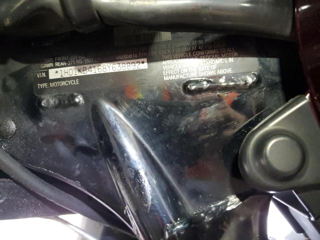 1HD1KB4168Y638892 - 2008 HARLEY-DAVIDSON FLHX Bordo foto 9