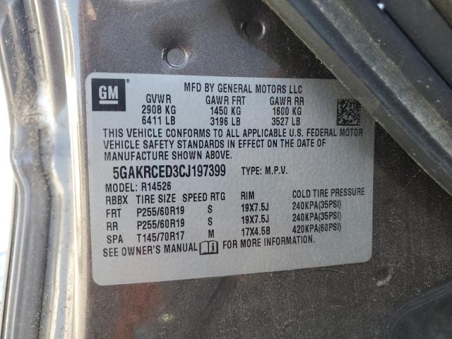 5GAKRCED3CJ197399 - 2012 BUICK ENCLAVE Qəhvəyi foto 13