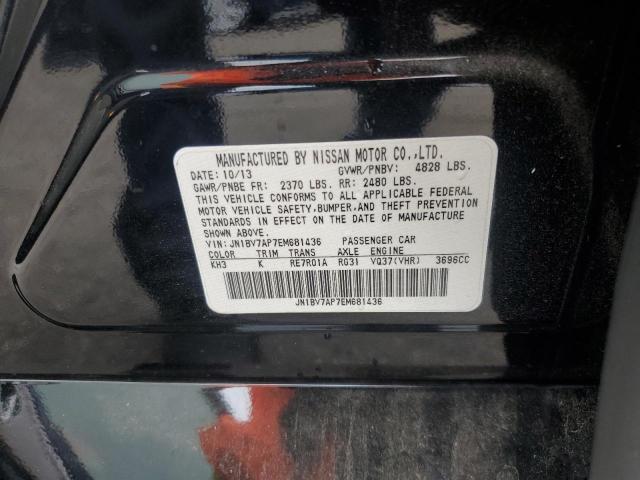 JN1BV7AP7EM681436 - 2014 INFINITI Q50 BASE أسود صورة 12