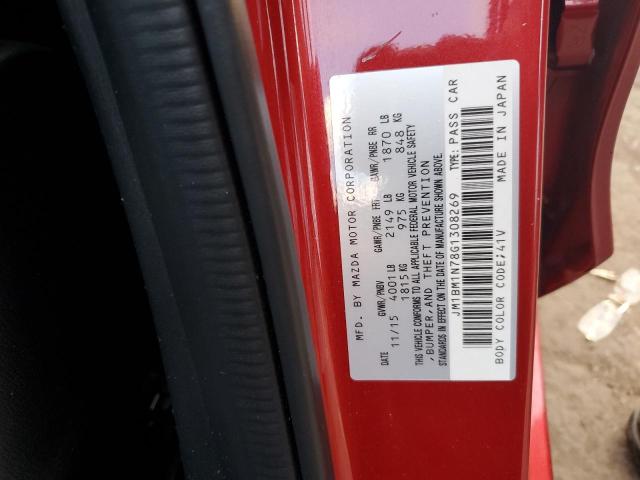 JM1BM1N78G1308269 - 2016 MAZDA 3 GRAND TOURING RED photo 12