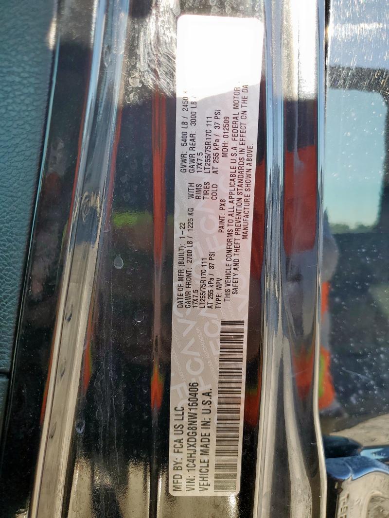 1C4HJXDG8NW160406 - 2022 JEEP WRANGLER U SPORT Սև լուսանկար 13