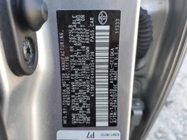4T1BF1FK4HU354738 - 2017 TOYOTA CAMRY LE GRAY photo 13