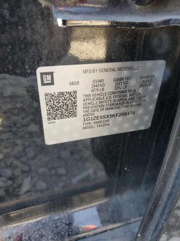 1G1ZE5SX5KF208478 - 2019 CHEVROLET MALIBU PREMIER BLACK photo 12