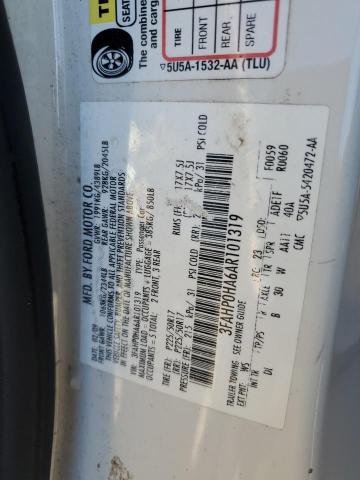 3FAHP0HA6AR101319 - 2010 FORD FUSION SE WHITE photo 12