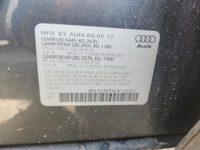 WA1LFAFP4CA114341 - 2012 AUDI Q5 PREMIUM PLUS 灰色 照片 13