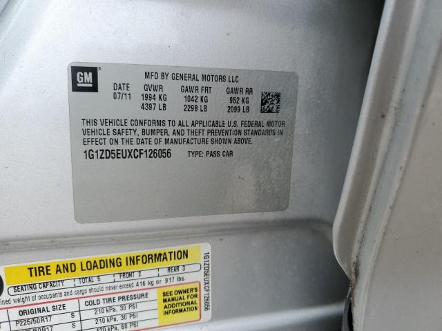 1G1ZD5EUXCF126056 - 2012 CHEVROLET MALIBU 2LT SILVER photo 13