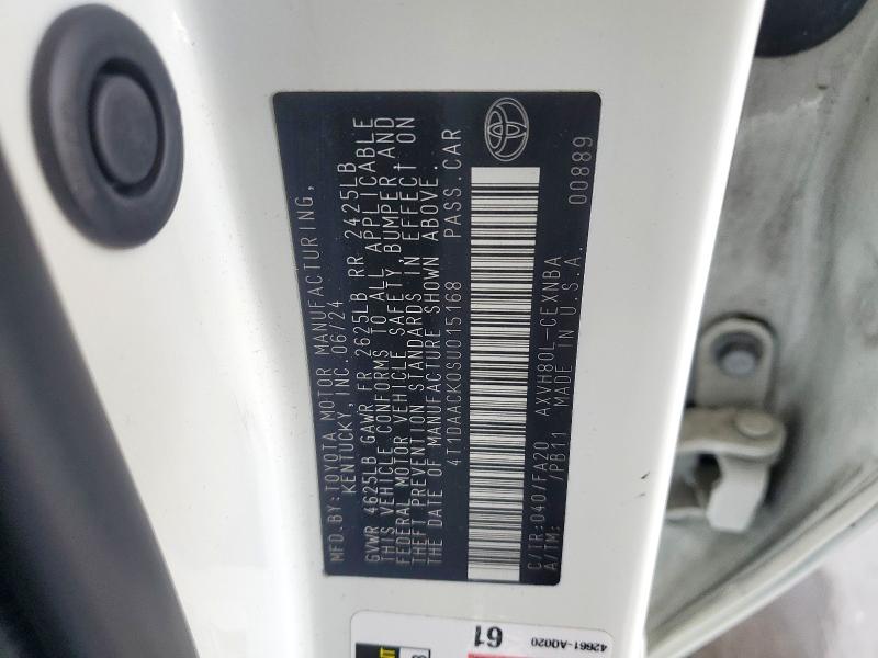 4T1DAACK0SU015168 - 2025 TOYOTA CAMRY XSE WHITE photo 13