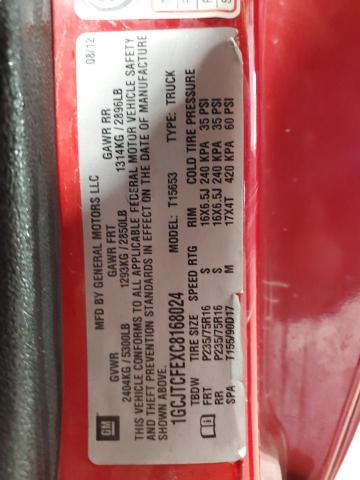 1GCJTCFEXC8168024 - 2012 CHEVROLET COLORADO LT RED photo 12